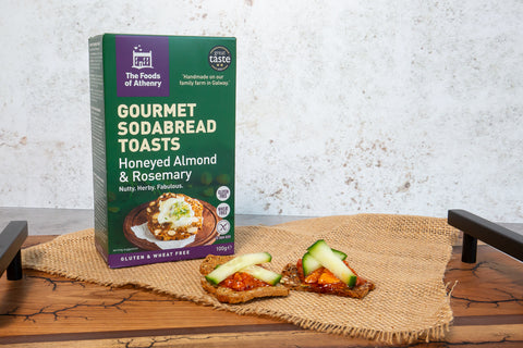 Gluten Free Honeyed Almond & Rosemary Soda Bread Toasts