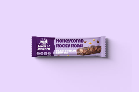 Gluten Free Honeycomb Rocky Road, Belgian Chocolate Biscuit Bar