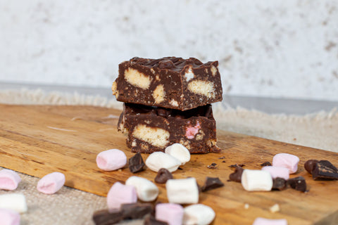 Gluten Free Caramel Rocky Road, Belgian Chocolate Biscuit Bar